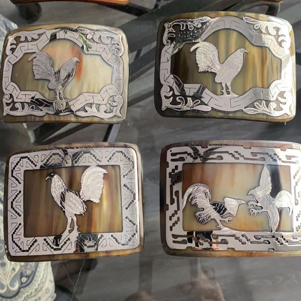 Handmade Texas longhorn buckles